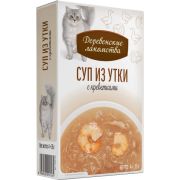 Деревенские лакомства конс. д/кош «Суп из утки с креветкой», пауч 35г*4 шт