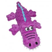 Игрушка д/собак Крокодил розовый с пищалкой, текстиль, 37х19х8см, 1/100