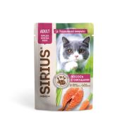 SIRIUS 85 г д/кошек кусочки в соусе «Лосось с овощами» 1/24