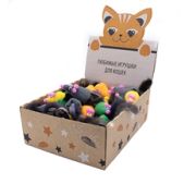 Игрушка д/кошек Мышки  из фетра цветные с норковым хвостом