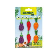 Игрушка д/грызунов Набор овощей из люфы Bambini Pets Количество 6 шт