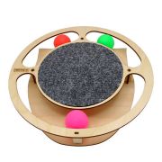 Игровой комплекс для кошек Круг с шариками c когтеточкой из ковра