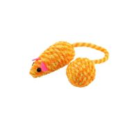 Игрушка д/кошек-погремушка WOGY Мышка с мячом l=20см микс арт.10922-8565