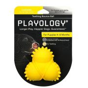 Игрушка д/щенков Мяч Playology дентальный хрустящий жевательный тройной SQUEAKY BOUNCE BALL с ароматом курицы желтый