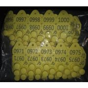 Бирка ушная ТагМини (п+м) Желтая, одного размера. С номером с двух сторон  (27x27)