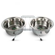 Подставка с мисками 0,25л*2 двойная металлич. Триол с подставкой 9001* 30261086