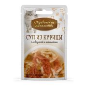 Деревенские лакомства 35.0 д/кошек «Суп из курицы с говядиной и шпинатом», пауч  1/15