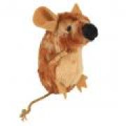 Игрушка д/кошек Мышь 8см с микрочипом, плюш, коричневый ТРИКСИ