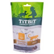 TITBIT Хрустящие подушечки для кошек с лососем для здоровья шерсти 60 г 015391  1/25
