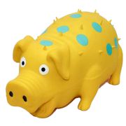 Игрушка д/собак Свинка 21см желтая хрюкающая, латекс,1*48шт №1
