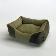 Лежанка Снегурочка Овчина/Замша, цвет зеленый  52х41х10 см