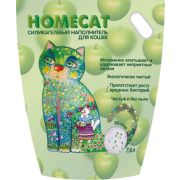 Наполнитель HOMECAT д/кошек СИЛИКАГЕЛЕВЫЙ с ароматом Яблока 7,6л /3,3кг 1/4
