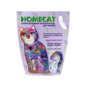 Наполнитель HOMECAT д/кошек СИЛИКАГЕЛЕВЫЙ Лаванда 3,8 л/1,8кг 1/24