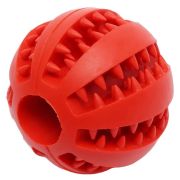 Игрушка д/собак МЯЧ-ЗУБОЧИСТКА-КОРМУШКА M 6,5см Rich Breed ИС-51 КРАСНЫЙ