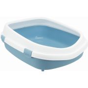 Туалет д/кошек 56*25*71см Primo XXL с бортиком,  синий / белый
