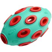 Игрушка д/собак Мяч регби бирюзово-красный HOMEPET SILVER SERIES 7,6 см х 12 см каучук 8924