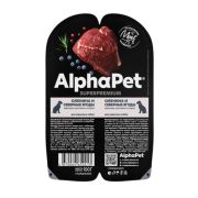 AlphaPet Superpremium 100 гр. д/взрослых собак с олениной   и северными   ягодами в соусе мясные кусочки 2413