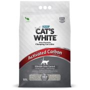 Наполнитель CATS WHITE д/кошек КОМКУЮЩИЙСЯ Activated Carbon с активиров. углем 10л