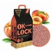 Наполнитель OK-LOCK д/кошек РАСТИТЕЛЬНЫЙ КОМКУЮЩИЙСЯ ПЕРСИК 5л 1/6