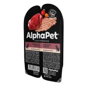 AlphaPet Superpremium 100г влажный корм для взрослых собак паштет с говядиной 3632  1/15