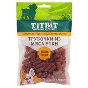 TITBIT Трубочки из мяса утки лакомство для собак мини пород 100 г 024614