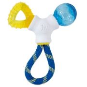 Игрушка д/собак Прорезыватель зубов, пластик + резина + канат JW53002