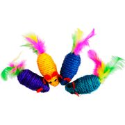 Игрушка д/кошек Мышь-погремушка, сизаль цветной , 7,2 см УЮТ