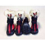 Сапожки 3 Классика мех красные