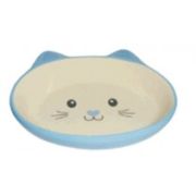 Миска керам. 0,14л 14*12,5*3,5см в форме мордочки кошки, голубая  №1  1/30*