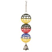 Игрушка д/птиц 3 пластиковых шарика ф 5 см с колокольчиком ТРИКСИ