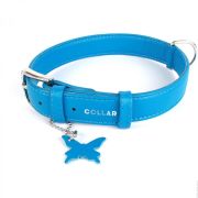 Ошейник КОЛЛАР CoLLaR Glamour без украшений синий ширина 15мм, длина 27-36см