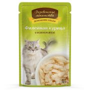 Деревенские лакомства пауч 70г д/кошек Филейная курица в нежном желе 74500615 1/60