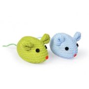 Игрушка д/кошек Мышь вязанная, 70 мм, зеленый и синий Камон 2081