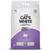 Наполнитель CATS WHITE д/кошек КОМКУЮЩИЙСЯ Lavender комкующ.с аром. лаванды 10л