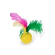 Игрушка д/кошек Мячик ЗЕФИРНЫЙ С ПЕРОМ 4см (уп.12шт) Rich Breed ИК-150