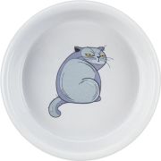 Миска керам. 0,25л с рисунком «Кот», керамика,13 см, серый ТРИКСИ