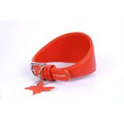Ошейник КОЛЛАР 34673  дл 34-40см шир 20мм GLAMOUR для борзых собак без украшений  красный