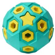 Игрушка д/собак Мяч звездное небо HOMEPET SILVER SERIES Ф 8 см бирюзово-желтый каучук 8962