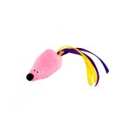 Игрушка д/кошек Мышь с мятой розовый мех с хвостом из лент GoSi sh-07149