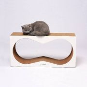 Когтеточка из картона Тумяу с картонным ободком  Аквариум белый