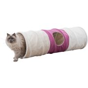 Тоннель д/кошек XXL, плюш, ф 35 × 115 см, бежевый/фуксия ТРИКСИ