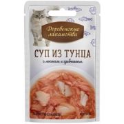 Деревенские лакомства 35.0 д/кошек «Суп из тунца с лососем и гребешком», пауч  1/60