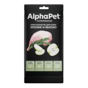 Крем-лакомство для кошек AlphaPet Superpremium  с кроликом и  яблоком. 48 г (4шт*12гр)  4844