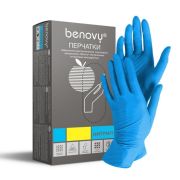 Перчатки L 4гр NITRILE для обслед. Benovy  голубые,   уп/100 пар