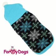 Куртка вязаная синяя «Снежинки» 16-18   0462