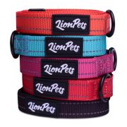 Ошейник для собак LionPets со светоотражающими полосками LPO-00510-2 (Обхват 40-65 см, ширина 2,5 см)