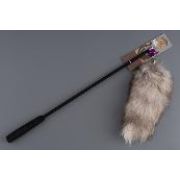Игрушка-дразнилка WOGY д/кошек Хвост 25х12см (натуральный мех) съемный с колокольчиком на телескопической ручке l=180см, микс арт.2025-0135 Код275294