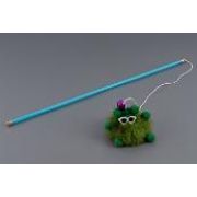 Игрушка-дразнилка WOGY д/кошек Мод 10х9см (натуральный мех) с колокольчиком на палочке с резинкой, l=90см, микс арт.2025-0139 Код275291