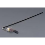 Игрушка-дразнилка WOGY д/кошек Мышка 10х3см (натуральный мех-норка) с колокольчиком съемная на палочке l=45см, микс арт.2024-7765 Код275144