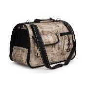 Сумка-переноска 42х27х24см WOGY д/животных с карманами, ремень безопасности, подложка на флисе, откидное окошко на кнопке арт.2024-8713 Код275118
